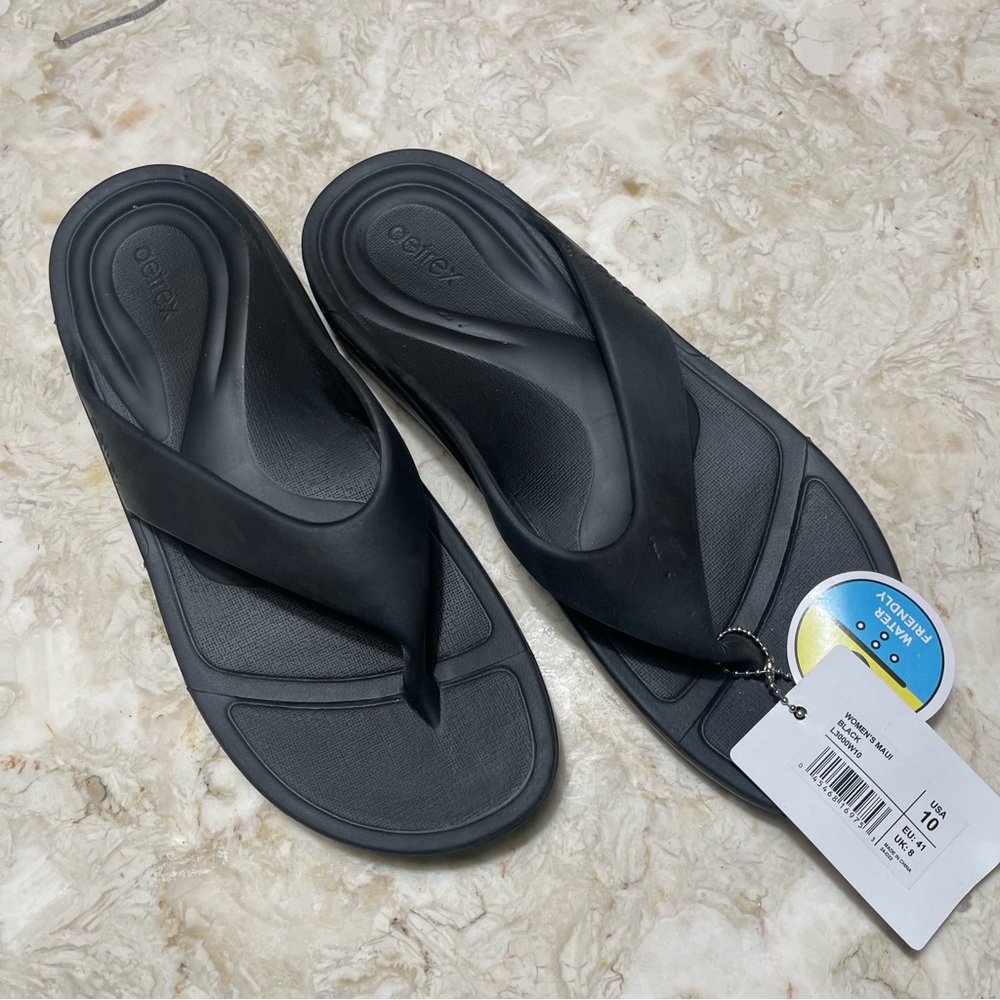 Aetrex Maui Black Women's Flip-Flop Sandals